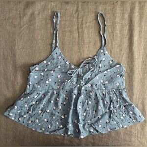 BillaBong Junior Women’s Floral Blue Top, Size: Large, NWT